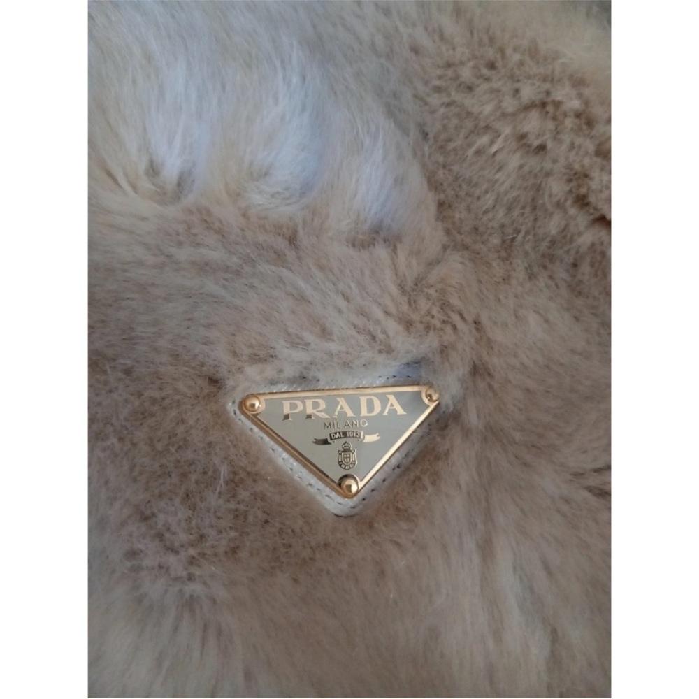 Prada Cream Fur Jacket with Gold Zipper - Picture 5 of 6
